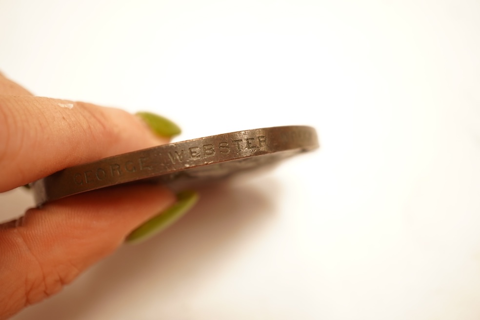 British medals, Victoria, bronze medal, Board of Trade Gallantry in Life Saving, the edge engraved ‘George Webster wreck of the Edward Camble on the 14 March 1896‘, edge knocks otherwise VF better